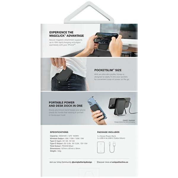 Other Phone Accessory UNIQ Powerbank Uniq Hoveo magnetic 5000mAh USB-C 20W PD - purple