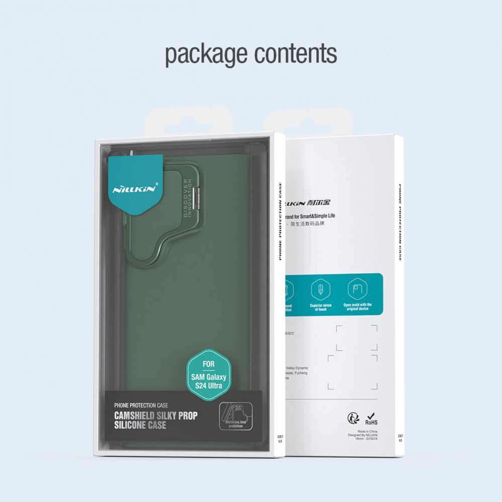 Back panel cover Nillkin Nillkin CamShield Silky Prop Silicone Case for Samsung Galaxy S24 Ultra - black