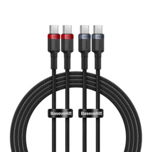 Cable Baseus  Baseus Cafule USB-C / USB-C 100W cable 2 m - red-black and black-gray (2 pcs.) 