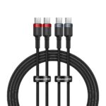 Кабель Baseus  Baseus Cafule USB-C / USB-C cable 100W 1 m - red-black and black-gray (2 pcs.) 