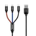 Кабель Baseus  Baseus Three Primary Colors 3in1 USB-A - micro USB / Lightning / USB-C 3.5A cable 0.3 m - black 