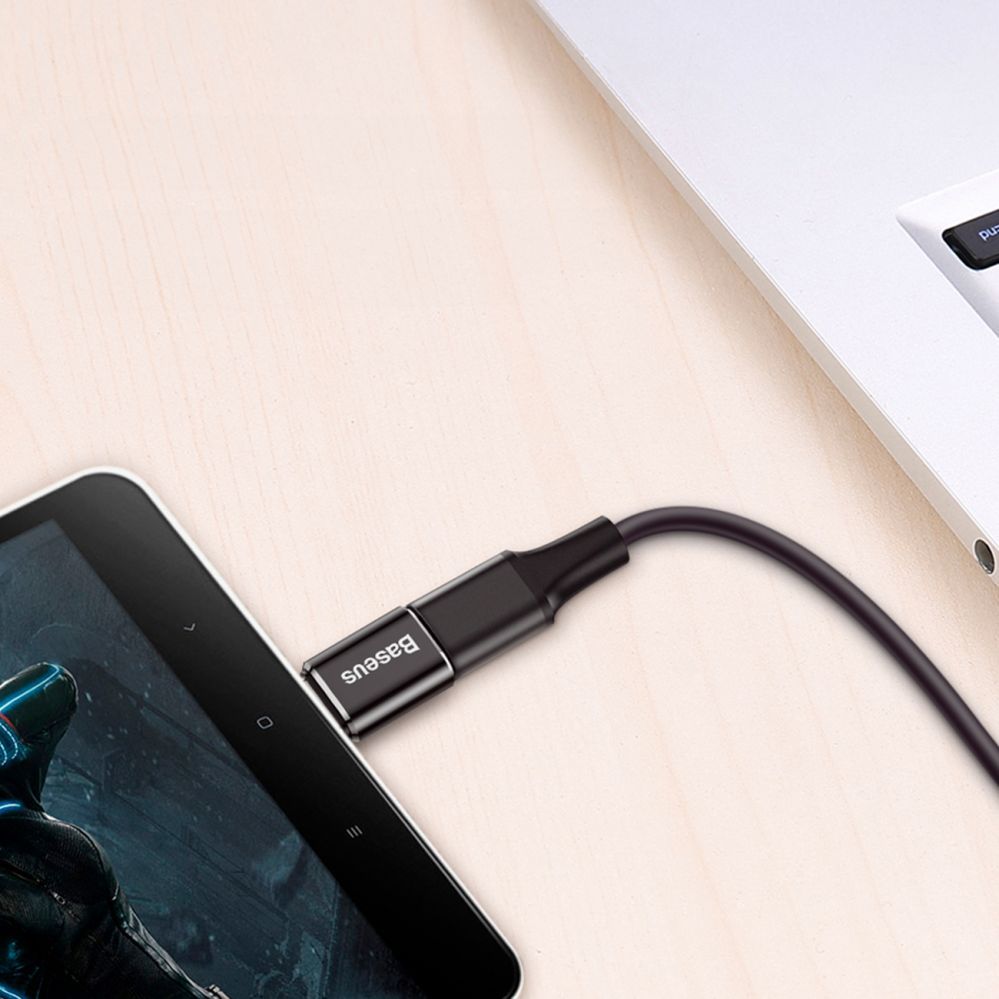 Kabelis Baseus Baseus Mini Micro USB to USB-C adapter - black