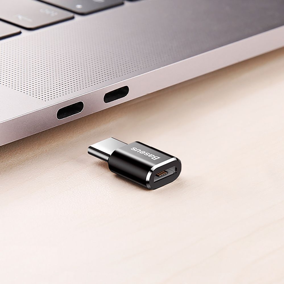 Kabelis Baseus Baseus Mini Micro USB to USB-C adapter - black