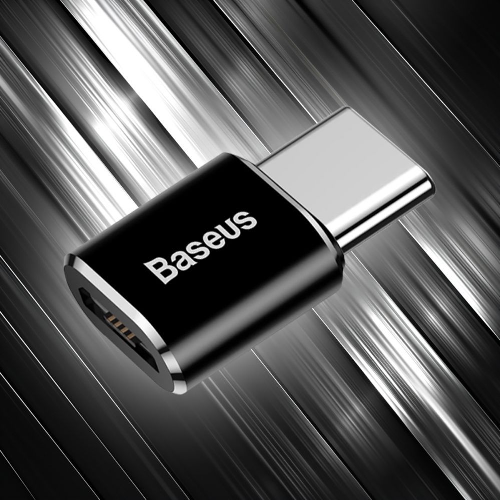 Kabelis Baseus Baseus Mini Micro USB to USB-C adapter - black