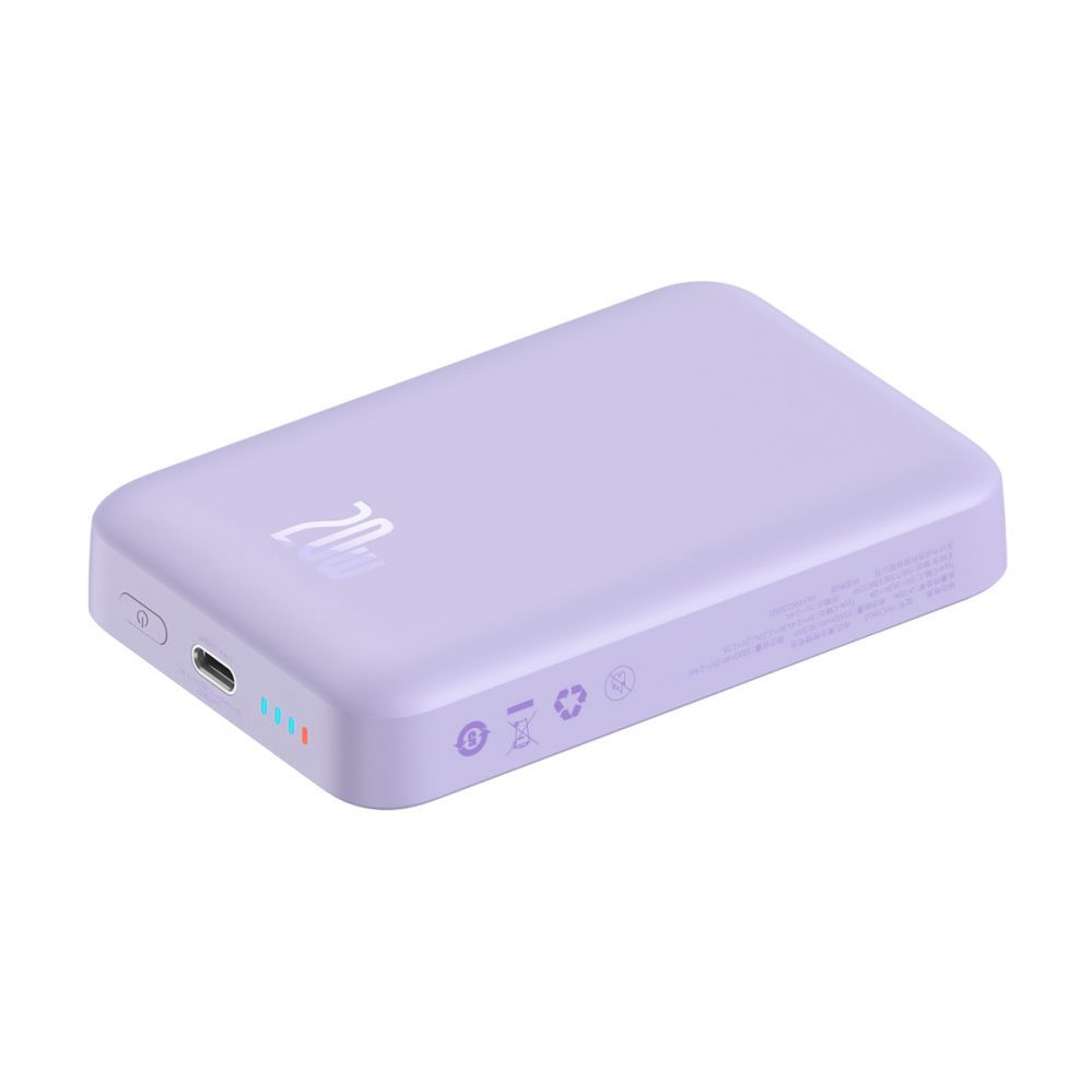 Väline aku Baseus Baseus Magnetic Mini Induction Powerbank 10000mAh 20W - purple + USB-C - USB-C cable