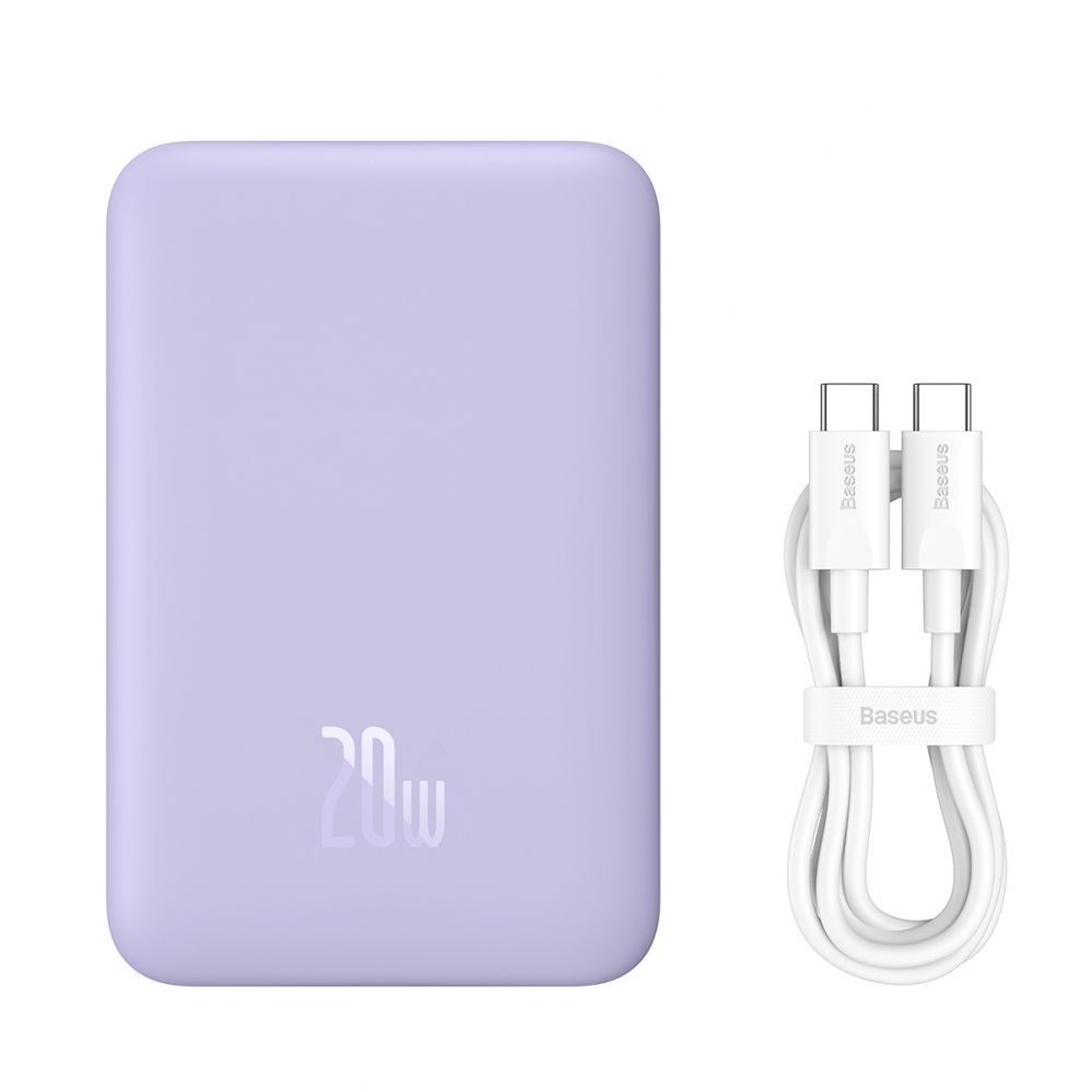 Väline aku Baseus Baseus Magnetic Mini Induction Powerbank 10000mAh 20W - purple + USB-C - USB-C cable