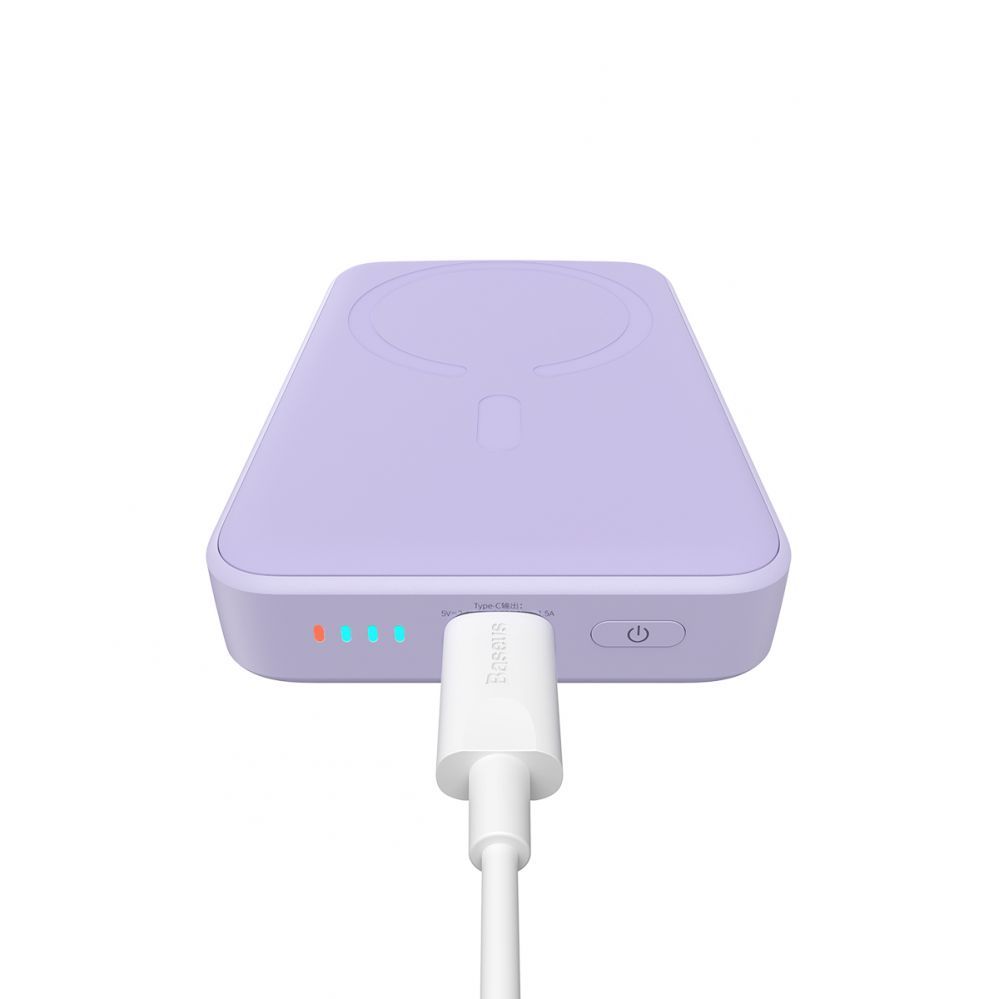 Väline aku Baseus Baseus Magnetic Mini Induction Powerbank 10000mAh 20W - purple + USB-C - USB-C cable