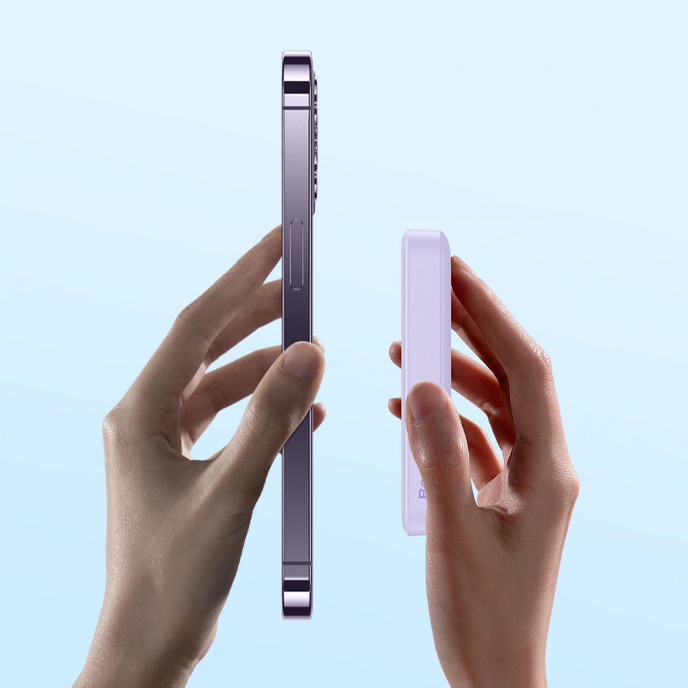 Väline aku Baseus Baseus Magnetic Mini Induction Powerbank 10000mAh 20W - purple + USB-C - USB-C cable