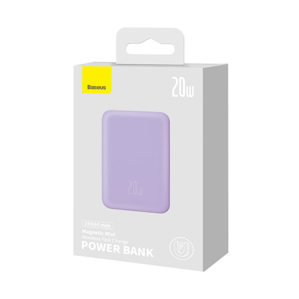 Väline aku Baseus Baseus Magnetic Mini Induction Powerbank 10000mAh 20W - purple + USB-C - USB-C cable
