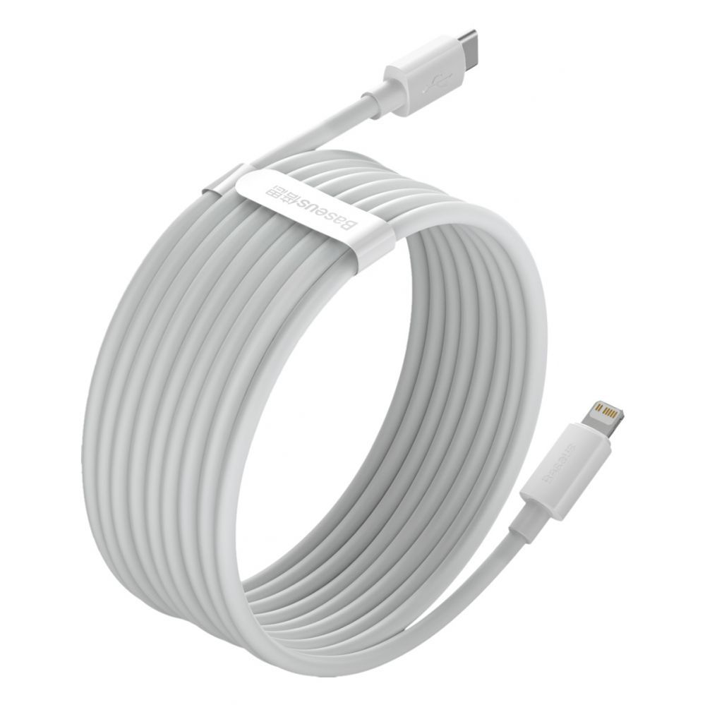 Kabelis Baseus Baseus Simple Wisdom Lightning / USB-C cable 20W 1.5 m 2 pcs - white