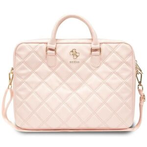 Cits mobilo telefonu aksesuārs Guess  Guess Quilted 4G bag for a 16" laptop - pink