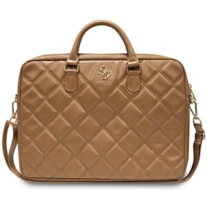 Cits mobilo telefonu aksesuārs Guess  Guess Quilted 4G bag for a 16" laptop - brown
