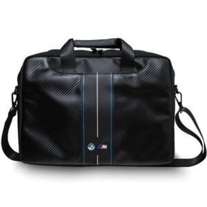 Cits mobilo telefonu aksesuārs BMW  BMW Carbon & Blue Stripe bag for a 16" laptop - black 