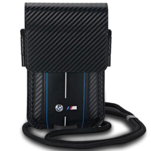 Cits mobilo telefonu aksesuārs BMW  BMW Carbon & Blue Stripe phone bag - black 