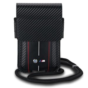 Cits mobilo telefonu aksesuārs BMW  BMW Carbon & Red Stripe phone bag - black 