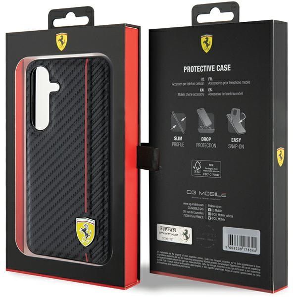Muu telefoni lisavarustus Ferrari Ferrari Carbon Printed Line case for Samsung Galaxy S24+ - black