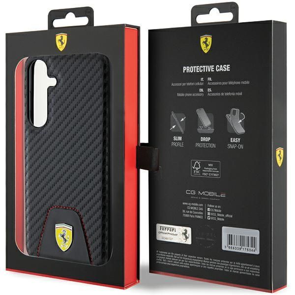 Other Phone Accessory Ferrari Ferrari Carbon Stitched Bottom case for Samsung Galaxy S24+ - black