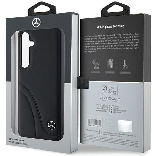 Other Phone Accessory Mercedes-Benz Mercedes Leather Curved Stitches case for Samsung Galaxy S24+ - black