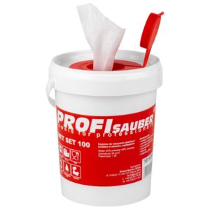 Other Phone Accessory Profi Sauber  Cloths in a soaking bucket with a ProfiSauber WET SET 100 dispenser 