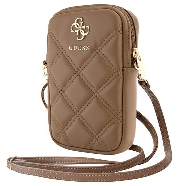 Cits mobilo telefonu aksesuārs Guess Guess Zip Quilted 4G bag - brown