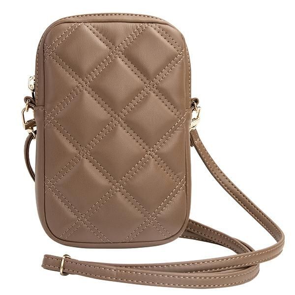 Cits mobilo telefonu aksesuārs Guess Guess Zip Quilted 4G bag - brown