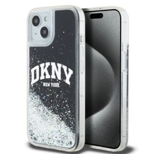 Aizmugurējais vāciņš DKNY  DKNY Liquid Glitter Big Logo iPhone 14/15/13 Case - Black 