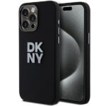 Nugarėlės dėklai DKNY  DKNY Liquid Silicone Metal Logo iPhone 15 Pro Case - Black 