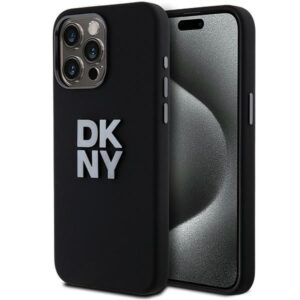 Aizmugurējais vāciņš DKNY  DKNY Liquid Silicone Metal Logo iPhone 15 Pro Case - Black 