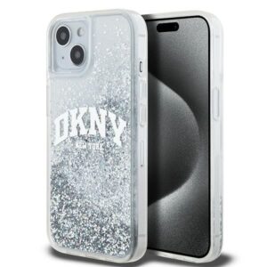 Aizmugurējais vāciņš DKNY  DKNY Liquid Glitter Big Logo case for iPhone 15 / 14 / 13 - white 