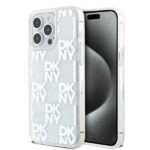 Aizmugurējais vāciņš DKNY  DKNY Liquid Glitter Multilogo case for iPhone 15 Pro Max - white 