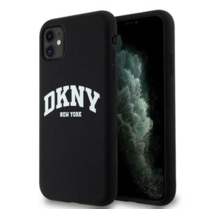 Nugarėlės dėklai DKNY  DKNY Liquid Silicone White Printed Logo MagSafe Case for iPhone 11/Xr - Black 