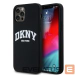 Back panel cover DKNY  DKNY Liquid Silicone White Printed Logo MagSafe Case for iPhone 12/12 Pro - Black 