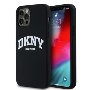 Nugarėlės dėklai DKNY  DKNY Liquid Silicone White Printed Logo MagSafe Case for iPhone 12/12 Pro - Black 