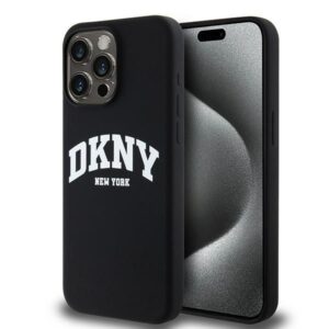 Nugarėlės dėklai DKNY  DKNY Liquid Silicone White Printed Logo MagSafe iPhone 13 Pro Max Case - Black 