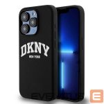 Back panel cover DKNY  DKNY Liquid Silicone White Printed Logo MagSafe iPhone 14 Pro Case - Black 
