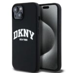 Nugarėlės dėklai DKNY  DKNY Liquid Silicone White Printed Logo MagSafe Case for iPhone 14 / 15 / 13 - Black 