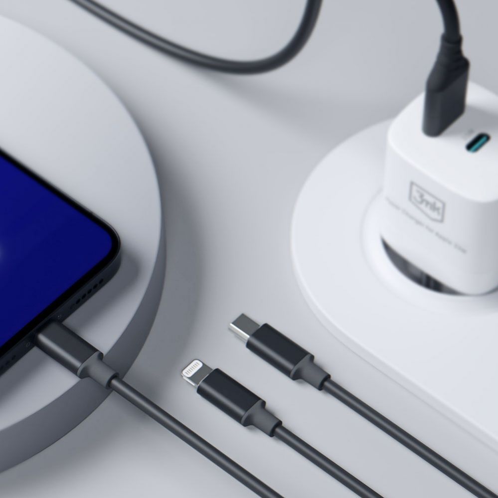 Üleminek 3MK 3mk Hyper Cable 3in1 USB-A - USB-C / USB-C - micro USB - Lightning 1.5m - black