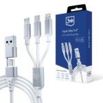 Переходник 3MK  3mk Hyper Cable 3in1 USB-A - USB-C / USB-C - micro USB - Lightning 1.5m - white 