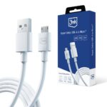 Adapteris 3MK  3mk Hyper Cable USB-A / micro USB 5V 2.4A 1.2m - white 