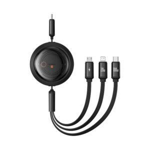 Kabelis Baseus  Baseus Free2Draw CB000084 retractable USB-C - Lightning / USB-C / micro USB cable 100W 1.1m - black