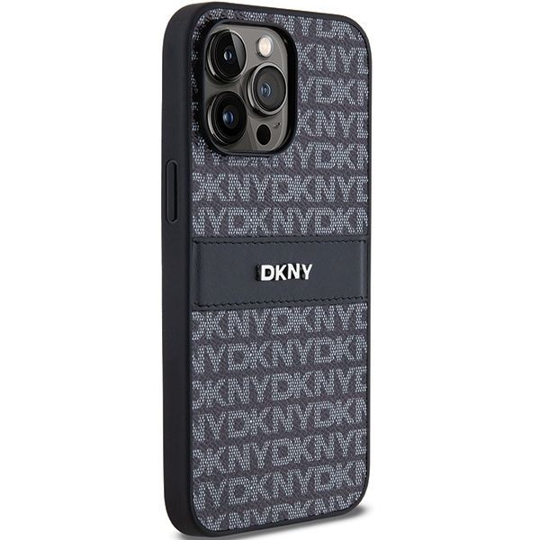 Muu telefoni lisavarustus DKNY DKNY Leather Mono Stripe & Metal Logo case for iPhone 14 Pro - black