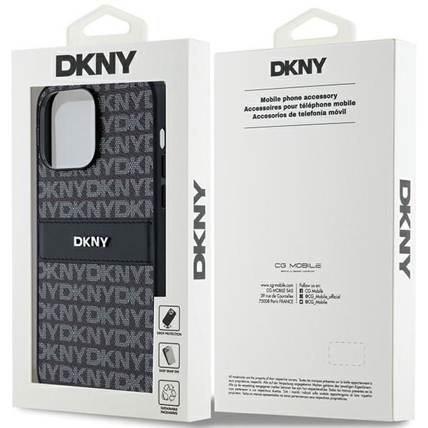 Muu telefoni lisavarustus DKNY DKNY Leather Mono Stripe & Metal Logo case for iPhone 14 Pro - black