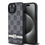 Muu telefoni lisavarustus DKNY  DKNY Leather Checkered Mono Pattern & Printed Stripes Case for iPhone 15/14/13 - Black 