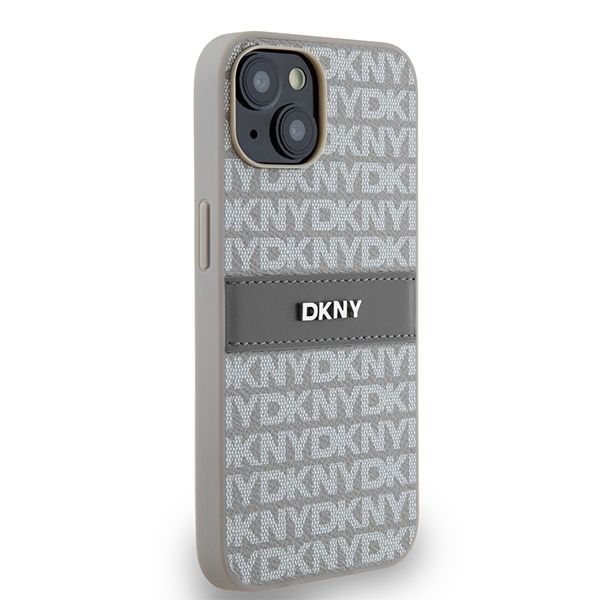 Muu telefoni lisavarustus DKNY DKNY Leather Mono Stripe & Metal Logo case for iPhone 15 / 14 / 13 - beige