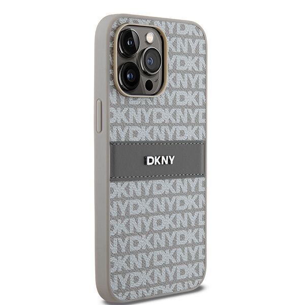Muu telefoni lisavarustus DKNY DKNY Leather Mono Stripe & Metal Logo case for iPhone 14 Pro Max - beige