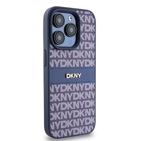Muu telefoni lisavarustus DKNY DKNY Leather Mono Stripe & Metal Logo case for iPhone 15 Pro - blue