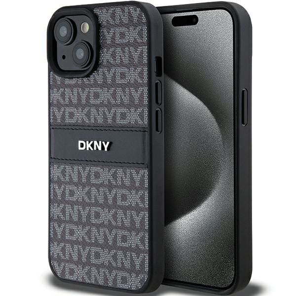 Muu telefoni lisavarustus DKNY DKNY Leather Mono Stripe & Metal Logo Case for iPhone 15 Plus / 14 Plus - Black