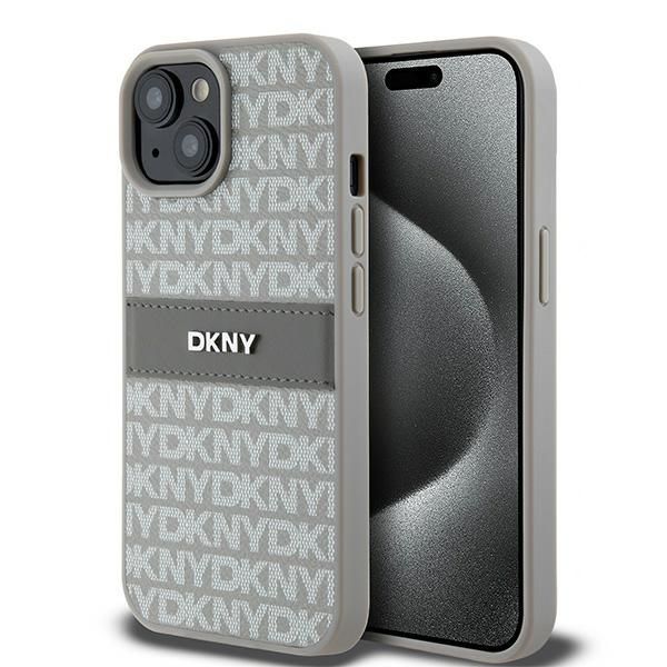 Muu telefoni lisavarustus DKNY DKNY Leather Mono Stripe & Metal Logo case for iPhone 15 / 14 / 13 - beige