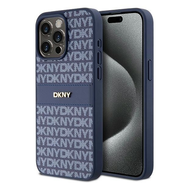 Other Phone Accessory DKNY DKNY Leather Mono Stripe & Metal Logo case for iPhone 15 Pro Max - blue