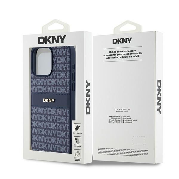 Other Phone Accessory DKNY DKNY Leather Mono Stripe & Metal Logo case for iPhone 15 Pro Max - blue